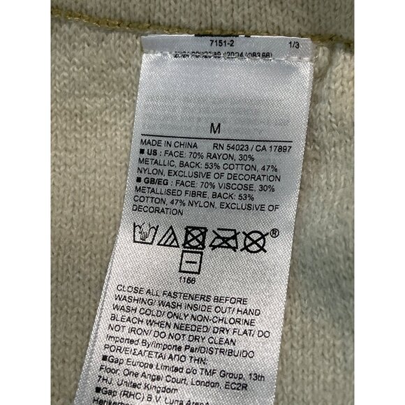 Cult Gaia X Gap Metallic Gold Knit Wide-Leg Pull On Pants Medium NWT - Picture 8 of 8